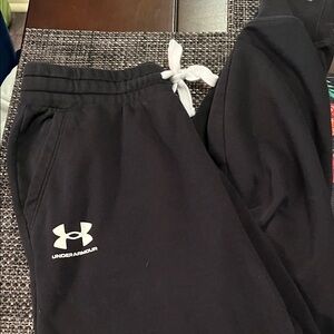 Under Armour Black Joggers with White Logo